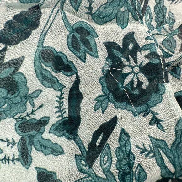 Anthropologie NIKASHA Mini Skirt Tiered Floral Beaded Size S Blue Green Boho - Picture 4 of 10